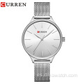 Curren 9024 de alta calidad, nuevo diseño, regalo para mujer, reloj elegante, reloj de pulsera de cuarzo a la moda para mujer, reloj femenino